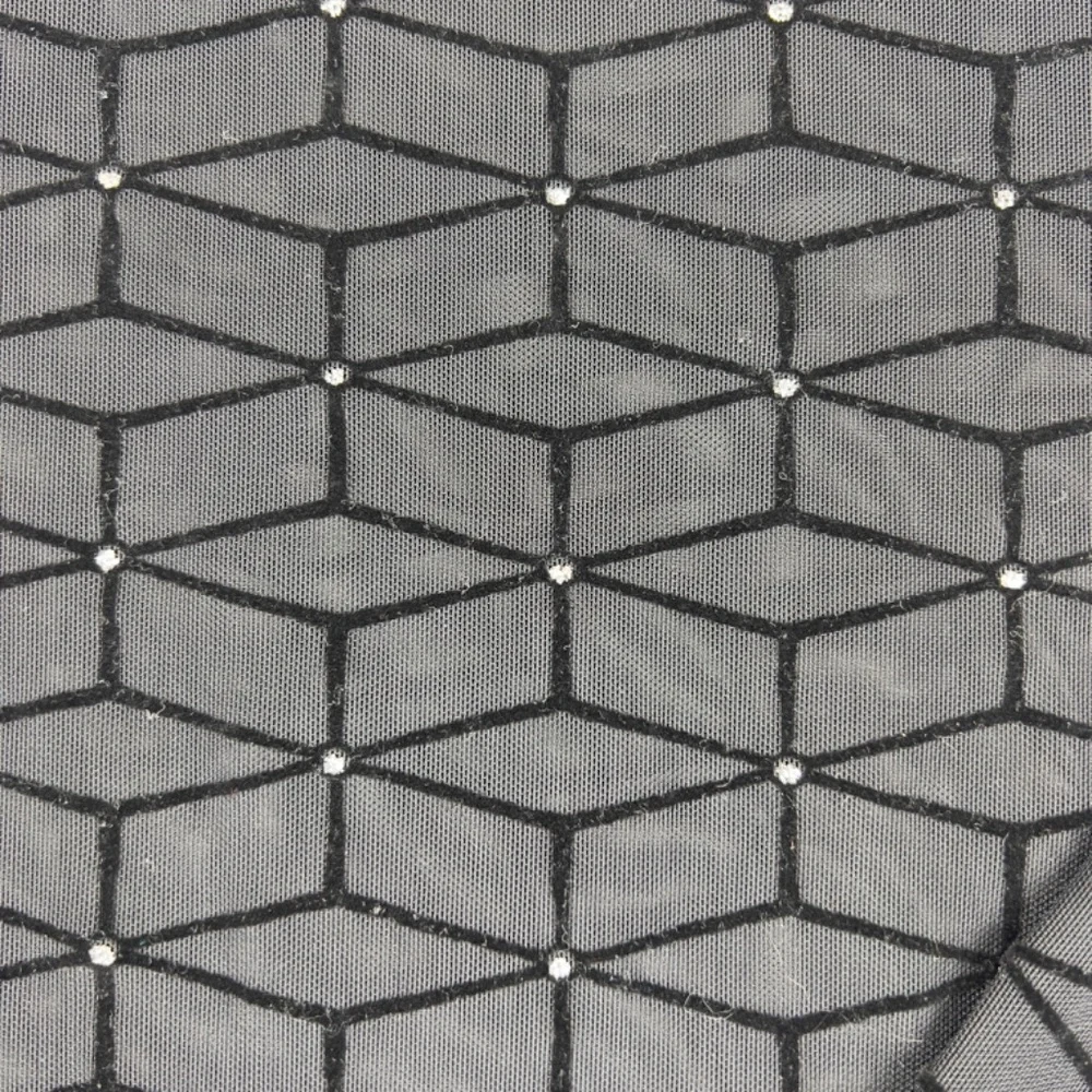 SHEIN Black Geo Mesh Long Sleeve T-Shirt - Picture 8 of 10